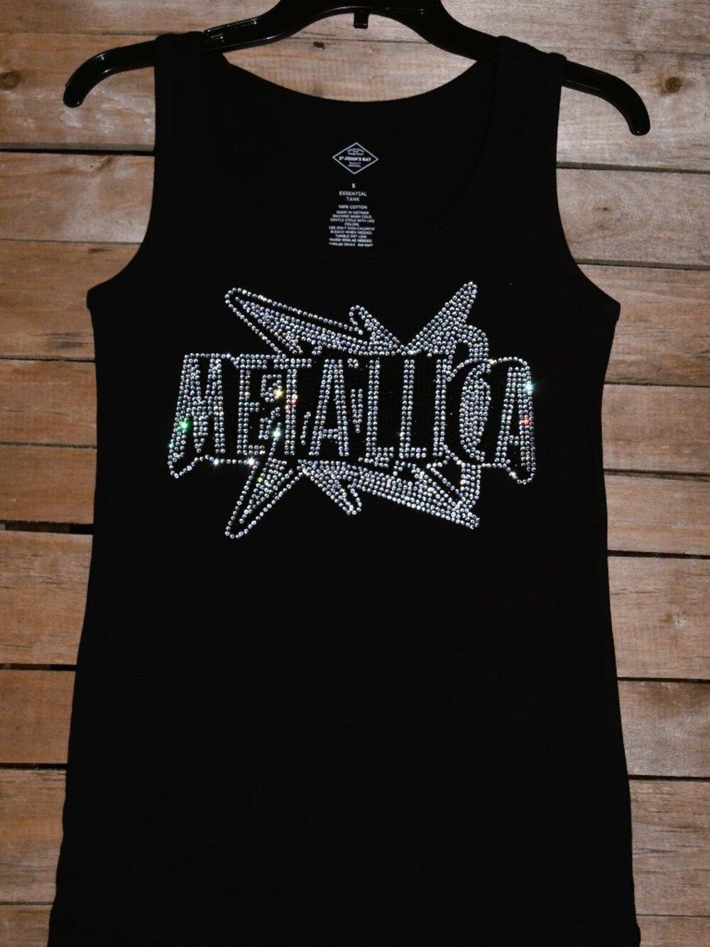 Metallica rhinestone bling black sleeveless tank sz XS S M L XL XXL 1X2…
